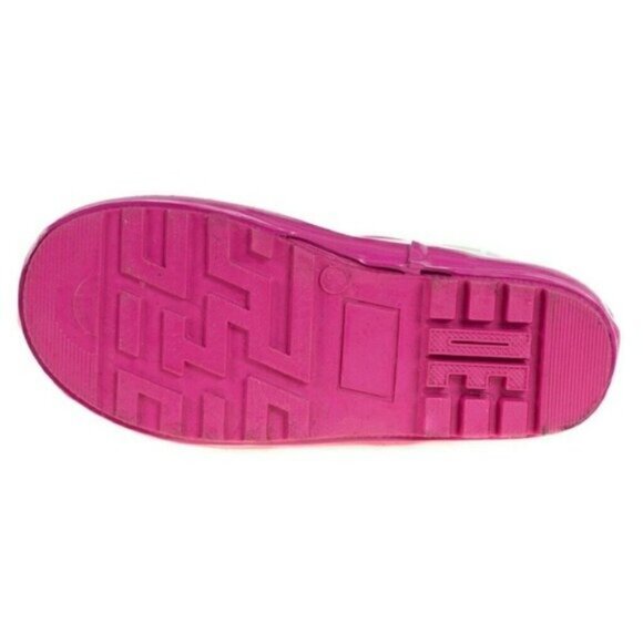 Kids Rainboots, Faux Fur Lined Girls Rain Boots, K-1550 Pink Hearts, Size 3 - Picture 4 of 4